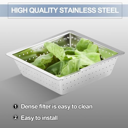 2 Pcs 10 x 10 x 3'' Stainless Steel Commercial Floor Drain Strainer