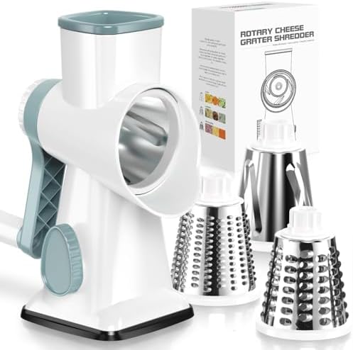 KEOUKE Rotary Cheese Grater, Hand Crank Shredder Slicer by KEOUKE