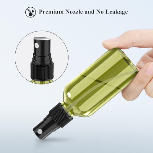 Wedama Spray Bottle, 2 oz Fine Mist Glass Spray Bottles, Little Refillable Liquid Containers for Watering Flowers Cleaning (16 Pack Olive Green) - Image 4