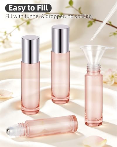 Roller Bottles for Essential Oils - 4 Pack 10ml Glass Roll on Bottles - Image 3