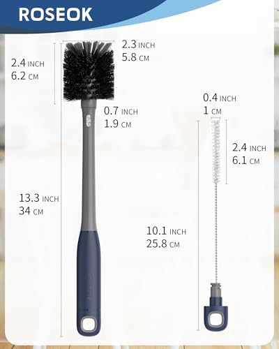 ROSEOK 2 in 1 Bottle Brush with Straw Cleaner Brush, Water Bottle Brush - Image 2