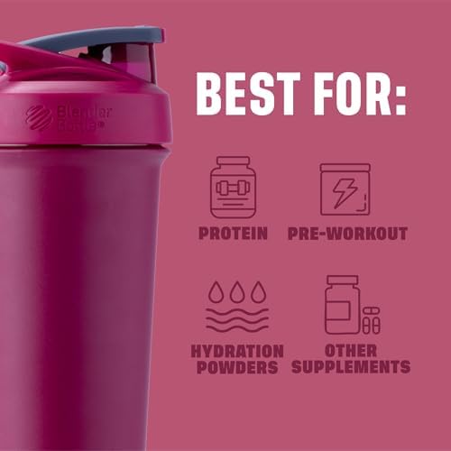 BlenderBottle Sport Sleek Stainless Steel Shaker Bottle 25 oz Raspberry - Image 4