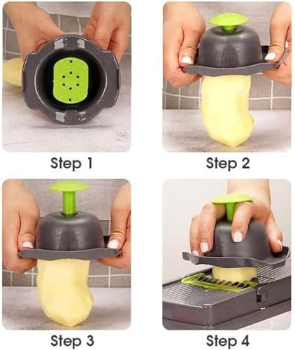 Vegetable Chopper, Multifunctional Food Chopper with 1.5L Container, Onion Vegetable Cutter Kitchen Gadgets for Potatoes Tomatoes Cucumbers Carrots - Image 6