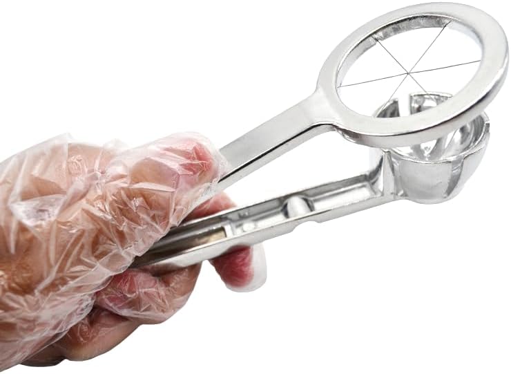 2 Pack Aluminum Cast Wedge Egg Slicer with 18/10 (304) Stainless Steel Wire, Divide Hard Boiled Egg into 6 Equal Segment, Patent Lock Switch Keep Utensil Folded for Sanitary Storage - Image 3