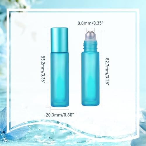 Kesell 10ml Glass Roller Bottles, 10-Pack, Light Blue - Image 2