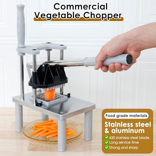 Commercial Vegetable Chopper w/ 4 Replacement Blades, Heavy Duty Stainless Steel Dicer Cutter, Potato Dicer & Fruit Slicer for Onion, Cabbage, Carrots, Potato, Mushroom - Image 5