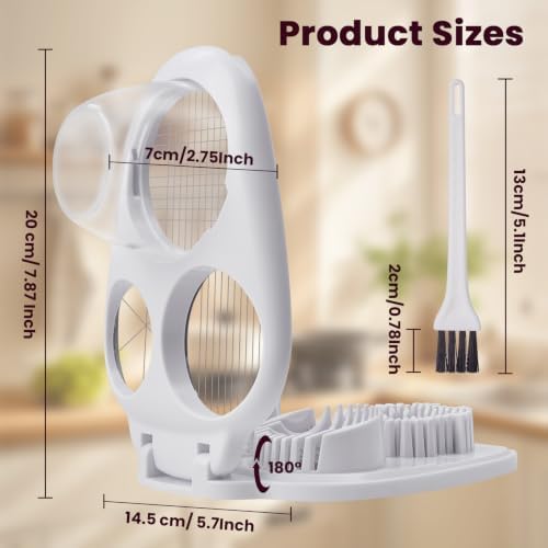 3-in-1 Hard Boiled Egg Slicer with Cleaning Brush, Dishwasher Safe - Image 2