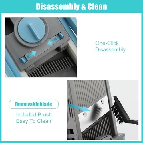 Mandoline Slicer for Kitchen, Adjustable Thickness, Blue - Image 6