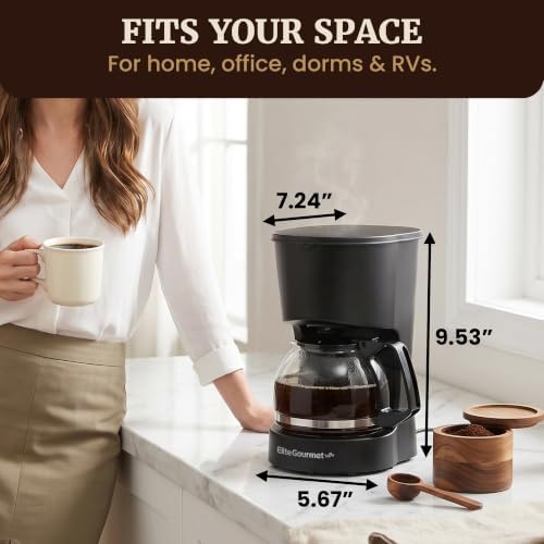 EHC4128 Automatic 4-Cup Drip Coffee Maker, Black