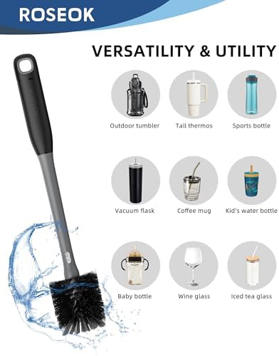ROSEOK 2 in 1 Bottle Brush with Straw Cleaner Brush, Water Bottle Brush - Image 6