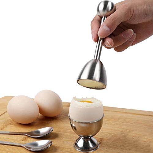 9pcs Steel Egg Cracker Topper Set,Hard Boiled Eggs Separator Holder