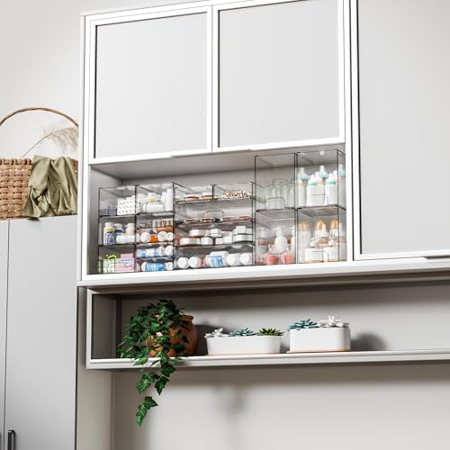 4 Pack Clear Stackable Storage Drawers,4.4'' Tall Acrylic Drawers