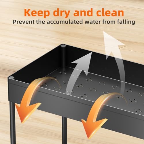 Under Sink Organizer 2 Pack, Sink Pull-Out Sliding Storage Cabinet, 2-Tier Under Shelf Organizer for Kitchen Bathroom, Black