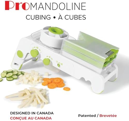 Starfrit Cubing Pro Mandoline Slicer & Dicer, 4 Blades, 10 Settings, White - Image 4
