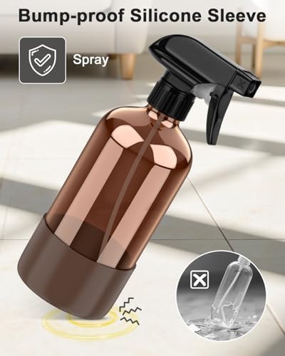 Bontip Amber Glass Spray Bottle, 16 oz, 1 Pack (Black & Brown & Blue) - Image 4