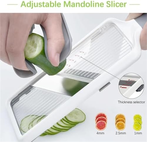 Multi Handheld Mandoline Slicer with Adjustable Stainless Steel Blade - Image 2