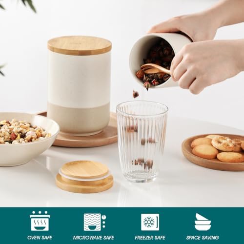Sabine Kitchen Canister Set of 3, Ceramic Food Storage