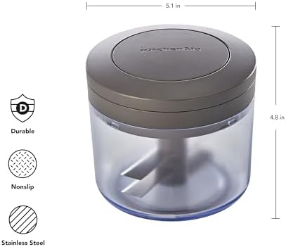 KitchenAid Manual Food Chopper, Charcoal Gray, 3.8 Cups - Image 2