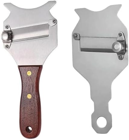 2 Pieces Truffles Stainless Steel Truffle Slicer Shaver Cheese Chocolate Truffle Shaver Cutter Grater Curler with Adjustable Blade Wood Handle for Kitchen Supplies by Unknown