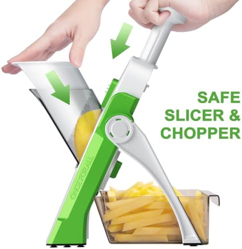 Safe Potato Slicer, Chips French Fry Cutter Adjustable 1-8 mm