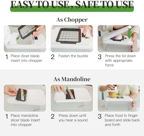 14-in-1 Vegetable Chopper Mandoline Slicer, Veggie Chopper with Container