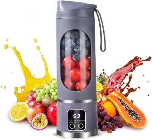 Portable Blender Cordless for Shakes and Smoothies,12 Blades USB Rechargeable Small Blender,16 oz Personal for Ice and Frozen Fruit,Compact and Easy to Clean,Ideal for Home and Travel (Purple) by PUPZY