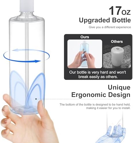 Dish Soap Dispenser for Kitchen Sink, 17 oz Bottle, Chrome
