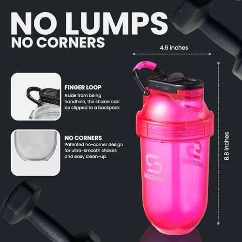 SHAKESPHERE Protein Shaker Bottle with Straw 13.5oz BPA-Free Tritan, Pink - Image 4