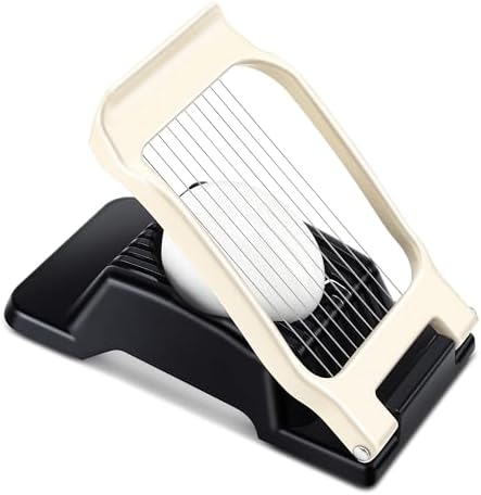 Heavy Duty Aluminium Egg Slicer, Stainless Steel Wire, Black & White by Yuzxaun