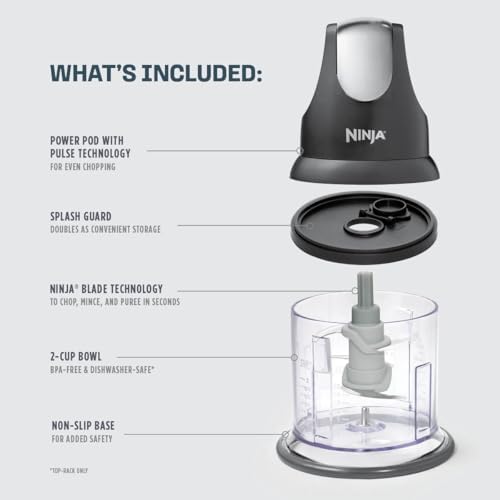 Ninja Express Chop Manual Food Processor, 16oz Bowl, Gray, NJ100GR - Image 7