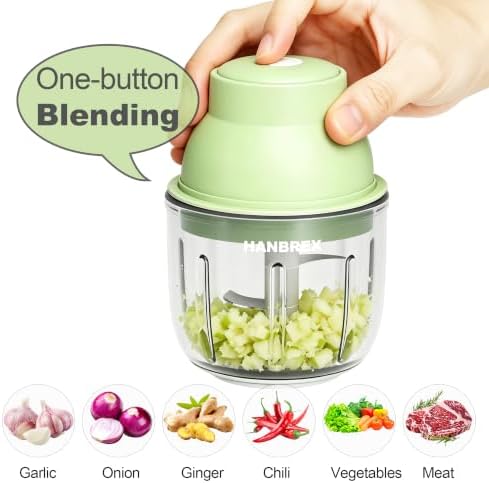 Electric Wireless Garlic Chopper, 350ml, Light Green