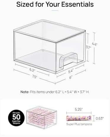6 Pack Small Clear Stackable Storage Drawers for Desk, Countertop