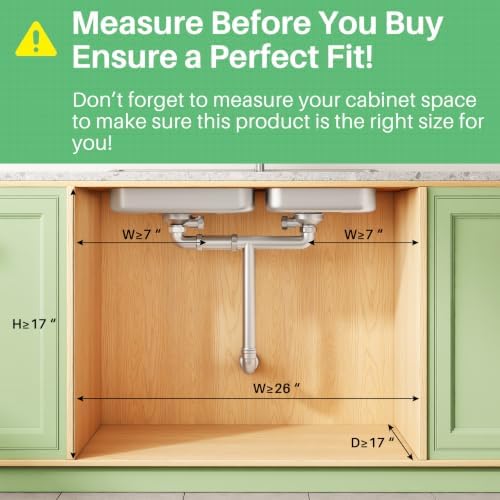Under Sink Organizer 3-Tier Slide Out Drawer for Bathroom 2-Pack