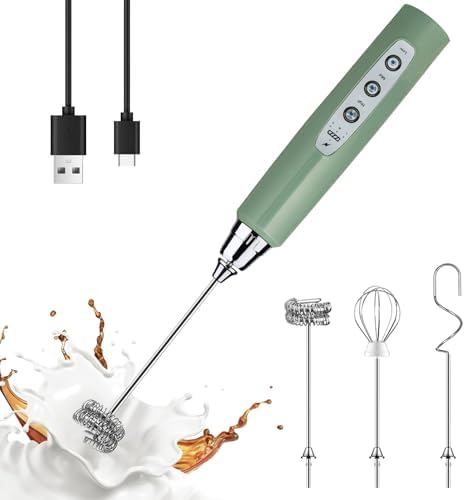 Handheld Milk Frother Wand for Coffee, Rechargeable Electric Whisk