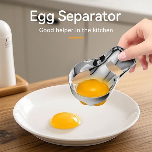 Egg Yolk Separator，Egg Separator for Raw Eggs,Food Grade Stainless Steel Egg Yolk White Separator, Kitchen Baking Gadgets - Image 4