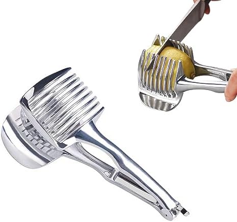 Stainless Steel Multipurpose Handheld Round Fruit Tongs for Onions, Avocados, Eggs and Other Vegetables by DonLeeving