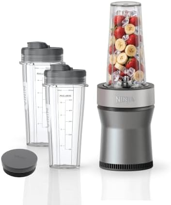 Ninja Nutri™ Blender, 900PW, (3) 20oz To-Go Cups, Silver, BQ301SL1BRN by Unknown