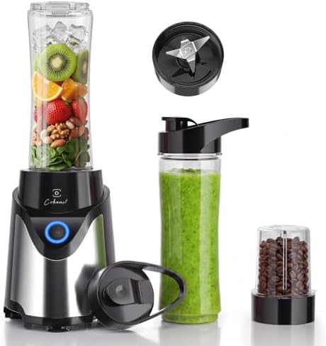 COKUNST Smoothie Blender, Personal Blender with 2 To-Go Cups & Lids, Black by COKUNST