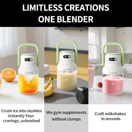 Portable Blender, Personal Blender for Smoothies & Shakes, Cordless, 33oz BPA-Free Vessel, 18000RPM Motor, Leakproof Lid with Sip Spout, USB-C Rechargeable, Easy-to-Clean Parts (Green) - Image 4