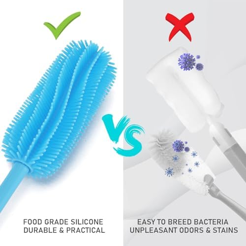 15.7" Silicone Bottle Brush, Water Bottle Cleaner Brush, Blue - Image 5