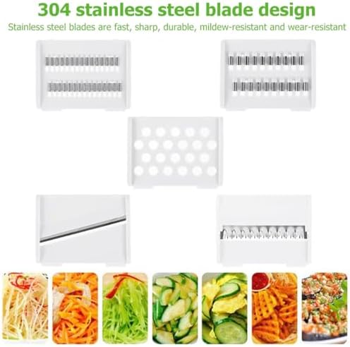 Multifunctional Vegetable Cutter, 6 Blade Vegetable Chopper, food chopper with container for Potato Strips, Onion Cubers, Carrot Sticks, Dicer, Slicer, Cutter, Julience, Cheese Grater (Black-C) - Image 3