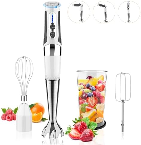 Toogel 3-in-1 Cordless Immersion Blender, 21-Speed, 3-Angle Adjust, White by Toogel