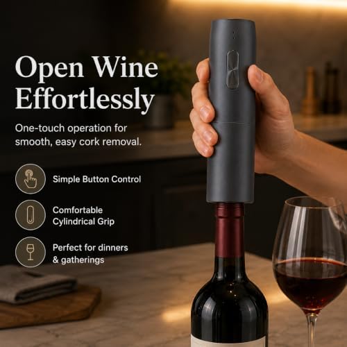 Rechargeable Electric Wine Opener Set with Charging Base & Accessories