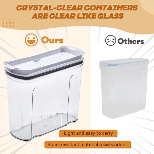 Cereal Containers Storage Set, Airtight Food Storage Container with Lid 3.5L,2PCS BPA-FREE Plastic Pantry Organization Canisters for Rice Cereal Flour Sugar Dry Food in Kitchen…