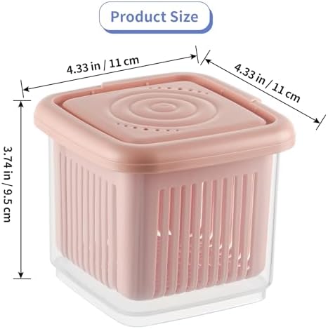 4 Pcs Berry Basket and Colander, Berry Storage Container for Fridge, Small Fruit Container for Grape, Cherry