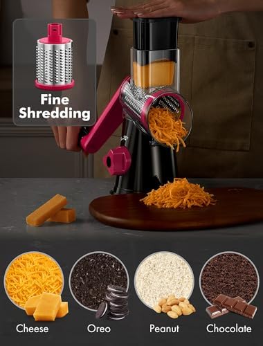 GDL Cheese Grater Hand Crank, Rotary Cheese shredder, Vegetable Slicer - Image 4
