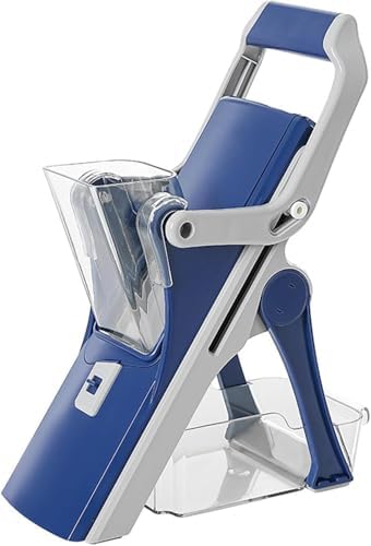 F K FOREVERKITCHEN Versatile Vegetable Cutter - 15 Different Cuts | Adjustable Vegetable Chopper for Kitchen Use | Mandoline Slicer (Blue) by Unknown