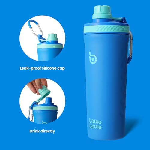 BOTTLE BOTTLE 26 oz Insulated Shaker Bottle Insulated Water Bottle for Men and Women Protein Shaker for Gym Water Cup dark blue - Image 3