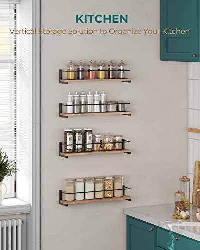 Wooden Spice Rack Wall Mounted, Over the Stove, Kitchen Wall, 2 Pack