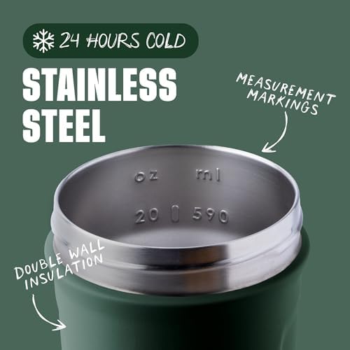 BlenderBottle Sport Flip Stainless Steel Shaker Bottle 24 oz Green - Image 3